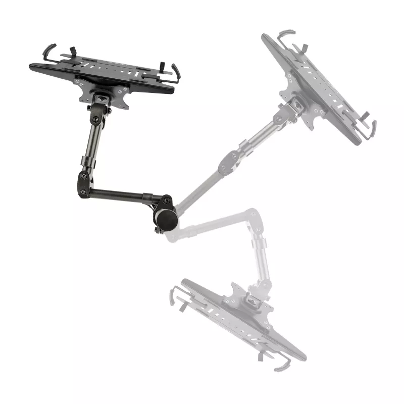 StarTech.com Laptop Desk Mount – monitorų ir nešiojamųjų kompiuterių laikiklis – iki 34 colių (8 kg) ir nešiojamųjų (4,5 kg) – sukama VESA lentyna – spaustuvinis / per angą tvirtinimas