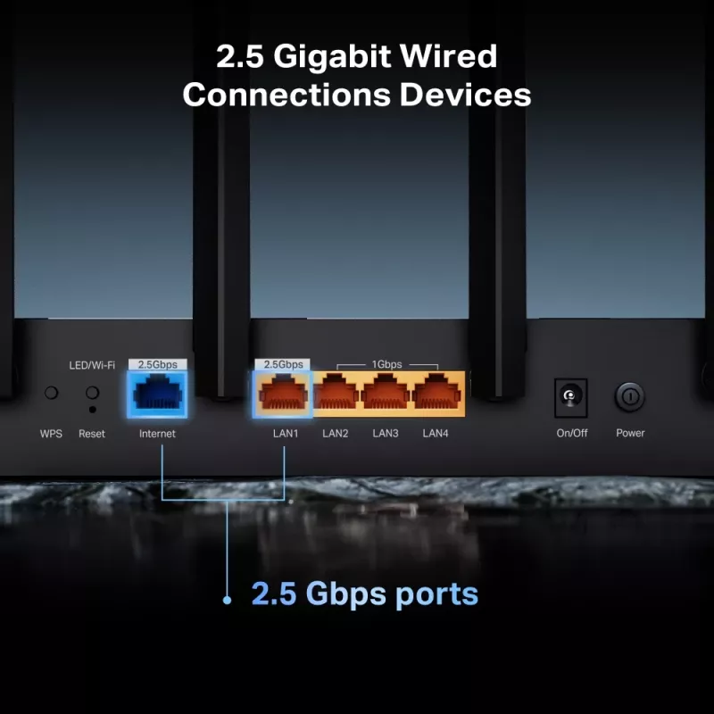 TP-Link Archer BE400 belaidis maršrutizatorius 2.5 Gigabit Ethernet dviejų juostų (2,4 GHz / 5 GHz) Juodas