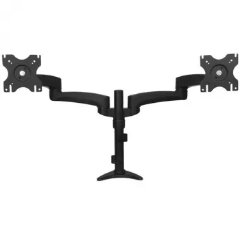 StarTech.com Dviguba monitoriaus rankena tvirtinimui prie stalo - Artikuliuojama, Gnybtas, 13.6 kg, 30.5 cm (12 colių), 61 cm (24 coliai), 100 x 100 mm, Juoda