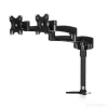 StarTech.com Dviguba monitoriaus rankena tvirtinimui prie stalo - Artikuliuojama, Gnybtas, 13.6 kg, 30.5 cm (12 colių), 61 cm (24 coliai), 100 x 100 mm, Juoda
