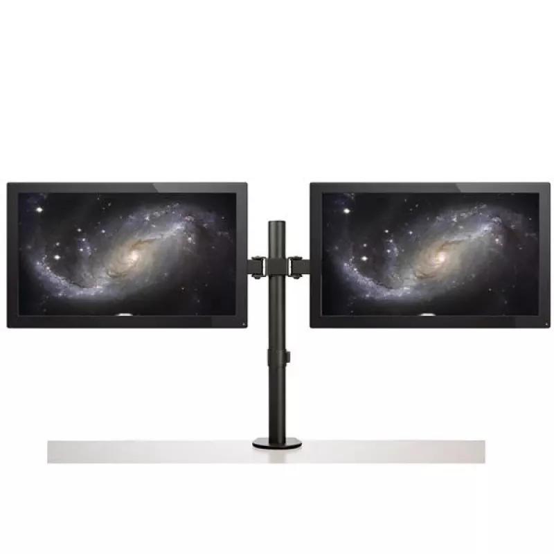 StarTech.com ARMDUAL2 Dvigubas monitoriaus laikiklis ant stalo – spaustuvas / grommet, VESA iki 32 colių, ergonomiškas, reguliuojamas aukštis/pakreipimas/pasukimas/rotacija