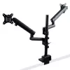StarTech.com ARMDUALPIVOT Dvigubas monitoriaus laikiklis ant stalo, pilnas judesys, VESA iki 32 colių, 8 kg, reguliuojamas aukštis, spaustuvas / gromet, mechaninė spyruoklė
