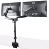 StarTech.com ARMDUALPIVOT Dvigubas monitoriaus laikiklis ant stalo, pilnas judesys, VESA iki 32 colių, 8 kg, reguliuojamas aukštis, spaustuvas / gromet, mechaninė spyruoklė