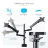 StarTech.com ARMDUALPIVOT Dvigubas monitoriaus laikiklis ant stalo, pilnas judesys, VESA iki 32 colių, 8 kg, reguliuojamas aukštis, spaustuvas / gromet, mechaninė spyruoklė
