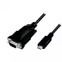 LogiLink AU0051A USB-C ↔ RS232 (DB9) nuoseklaus ryšio adapterio kabelis, 1,2 m, juodas