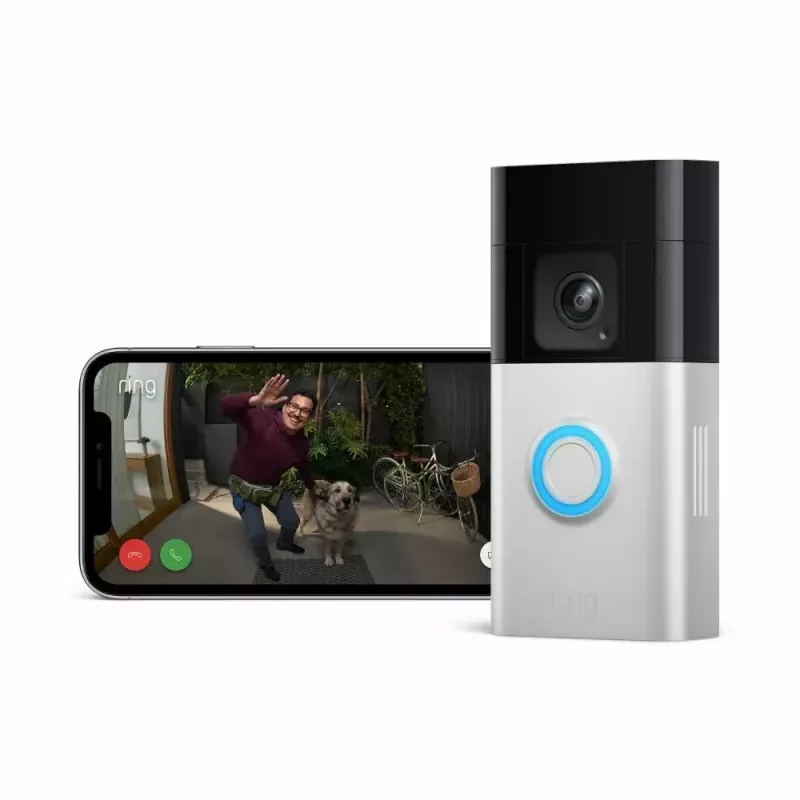 Belaidis vaizdo domofonas RING B0B2BNM4PV, nikelio spalva, Full HD, Wi‑Fi 6
