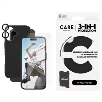 3 viename apsauginis rinkinys PanzerGlass CARE by Fashion iPhone 16