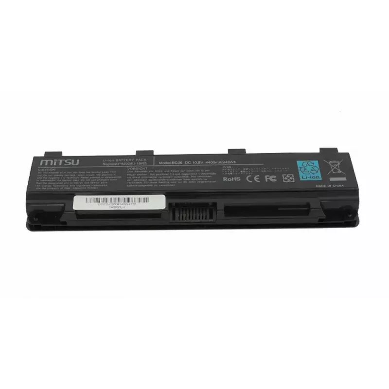 MITSU nešiojamojo kompiuterio baterija, skirta Toshiba C850 / L800 / S855, 4400 mAh, 10.8–11.1 V