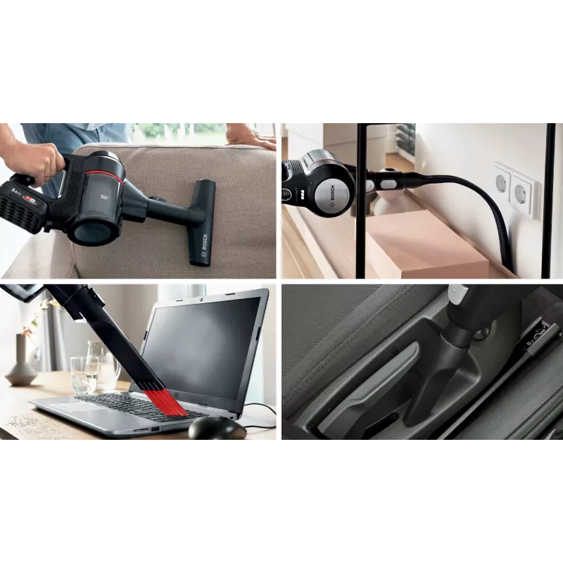 Bosch BCS712XXL belaidis siurblys lazda / elektrinis šluotuvas, akumuliatorinis, sausas, be maišelio, 0,3 l, juodas, 3 Ah