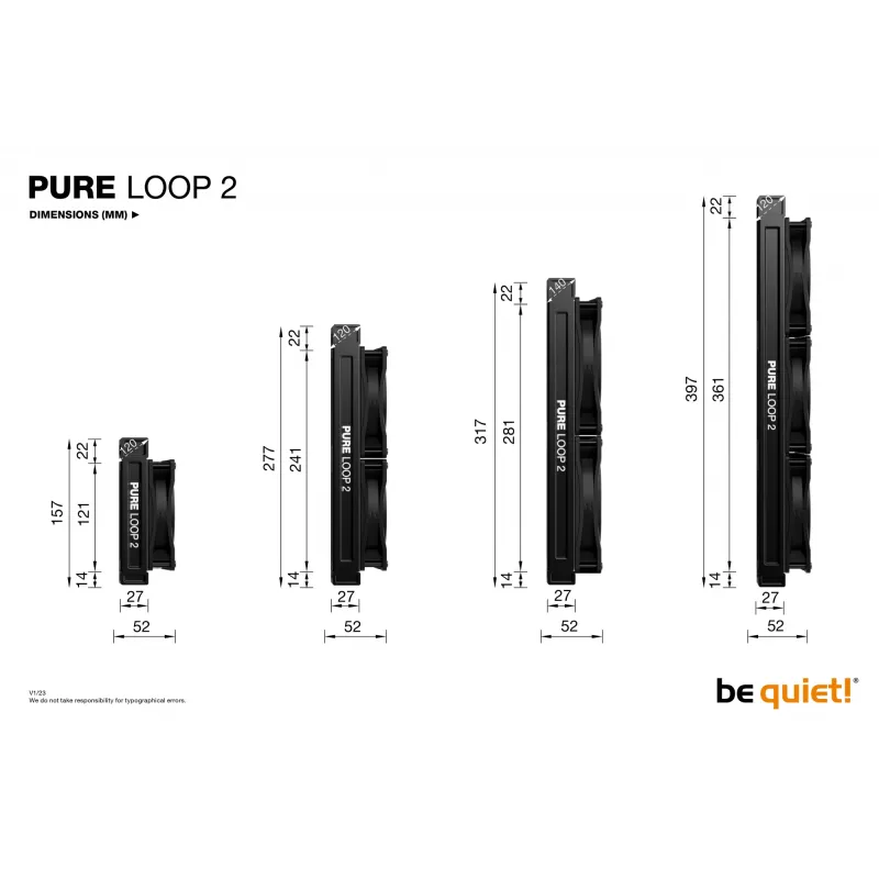 be quiet! Pure Loop 2 360mm juodas – 360 mm procesoriaus skysčinis aušintuvas