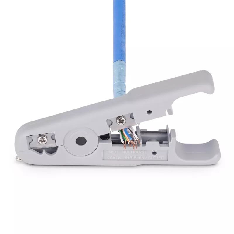 StarTech.com Tinklo kabelių nuėmiklis ir pjaustytuvas, profesionalus vielos nuėmiklis UTP/FTP/STP/Coax kabeliams, rotacinis vielos nuėmimo ir pjovimo įrankis