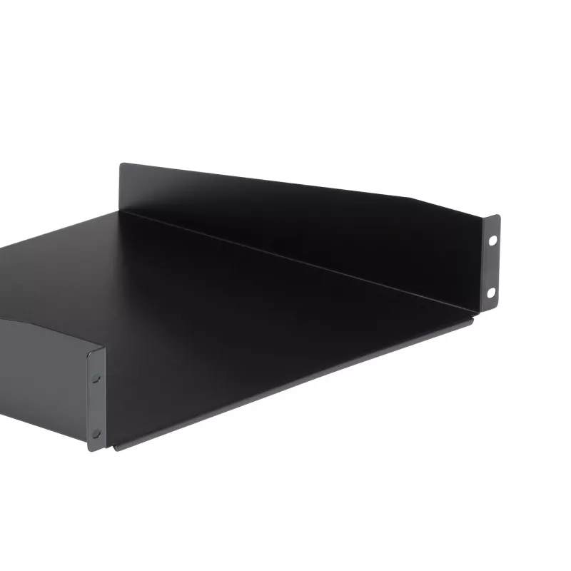 StarTech.com 2U lentyna serverio stovui – universali konsolinė lentyna 19 colių tinklo įrangos stovui – tvirtas plienas – svorio talpa 20 kg – 16 colių gylio padėklas, juoda