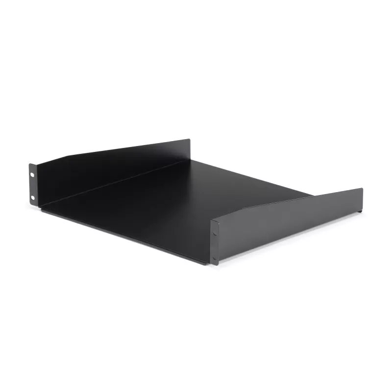 StarTech.com 2U lentyna serverio stovui – universali konsolinė lentyna 19 colių tinklo įrangos stovui – tvirtas plienas – svorio talpa 20 kg – 16 colių gylio padėklas, juoda