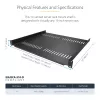 StarTech.com CABSHELF116V2PK – 1U ventiliuojama lentyna 19 inch stovo komplekte 2 vnt.