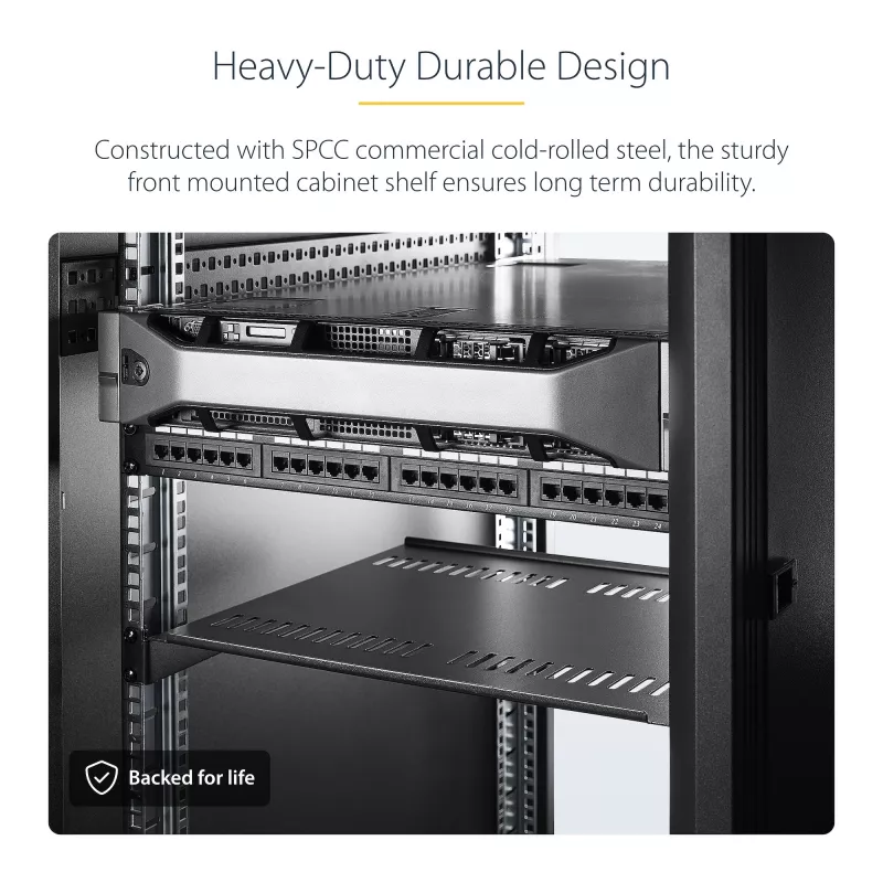 StarTech.com CABSHELF116V2PK – 1U ventiliuojama lentyna 19 inch stovo komplekte 2 vnt.