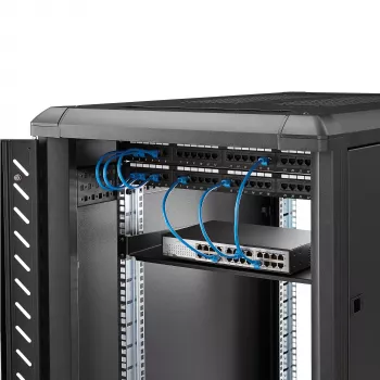 StarTech.com 1U fiksuota serverio lentyna montavimui į stelažą – 10 colių gylio plieninis konsolinis padėklas 19 colių AV / tinklo įrangos stelažui – sunkiosios apkrovos plienas – svorio talpa 20 kg, juoda