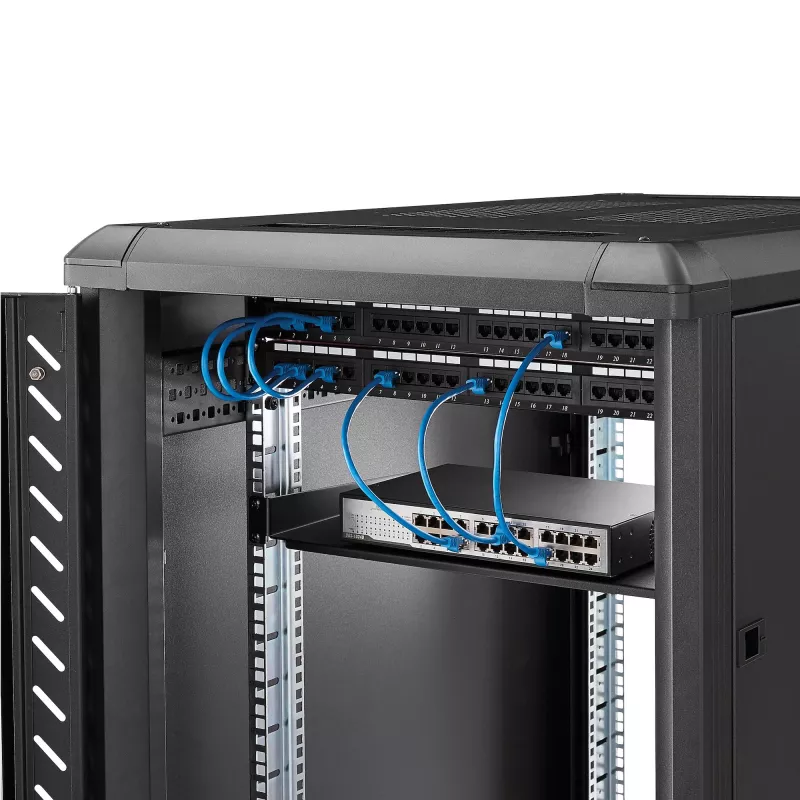 StarTech.com 1U fiksuota serverio lentyna montavimui į stelažą – 10 colių gylio plieninis konsolinis padėklas 19 colių AV / tinklo įrangos stelažui – sunkiosios apkrovos plienas – svorio talpa 20 kg, juoda