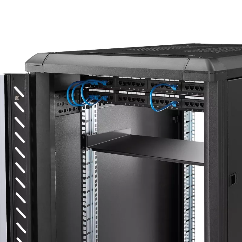 StarTech.com 1U fiksuota serverio lentyna montavimui į stelažą – 10 colių gylio plieninis konsolinis padėklas 19 colių AV / tinklo įrangos stelažui – sunkiosios apkrovos plienas – svorio talpa 20 kg, juoda