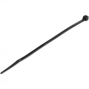 StarTech.com 100 vnt. 15 cm kabelių raiščiai - 3,6 mm pločio, 39 mm ryšulio skersmuo, 18 kg tempimo stipris, nailoniniai užtraukiami raiščiai su lenktu galu, UL sertifikuoti, juodi - TAA