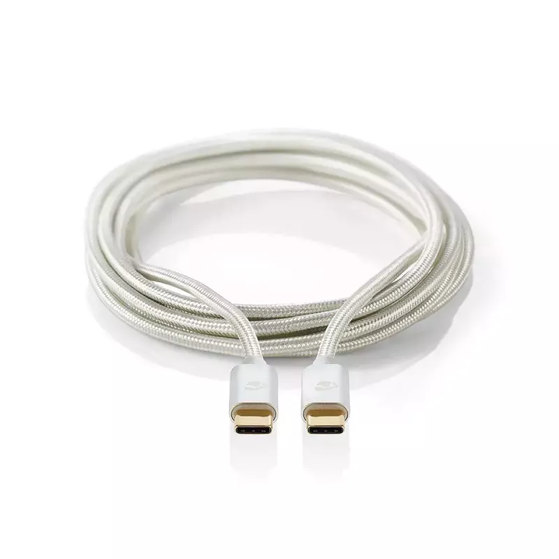 USB kabelis Nedis CCTB60800AL20 USB 2.0 2 m sidabrinis USB-C