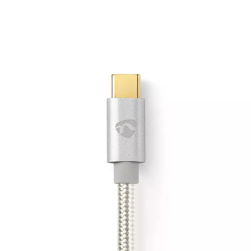 USB kabelis Nedis CCTB60800AL20 USB 2.0 2 m sidabrinis USB-C