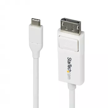 StarTech.com USB-C į DisplayPort 1.2 kabelis, 2m, baltas, dvipusis, 4K 60Hz, suderinamas su Apple MacBook Pro/Air M1 M2 M3 M4, Mac Mini/Studio, Thunderbolt