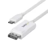 StarTech.com USB-C į DisplayPort 1.2 kabelis, 2m, baltas, dvipusis, 4K 60Hz, suderinamas su Apple MacBook Pro/Air M1 M2 M3 M4, Mac Mini/Studio, Thunderbolt