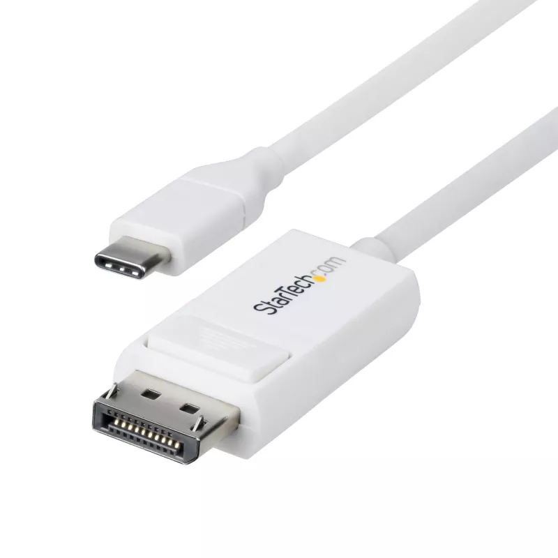 StarTech.com USB-C į DisplayPort 1.2 kabelis, 2m, baltas, dvipusis, 4K 60Hz, suderinamas su Apple MacBook Pro/Air M1 M2 M3 M4, Mac Mini/Studio, Thunderbolt