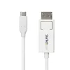 StarTech.com USB-C į DisplayPort 1.2 kabelis, 2m, baltas, dvipusis, 4K 60Hz, suderinamas su Apple MacBook Pro/Air M1 M2 M3 M4, Mac Mini/Studio, Thunderbolt