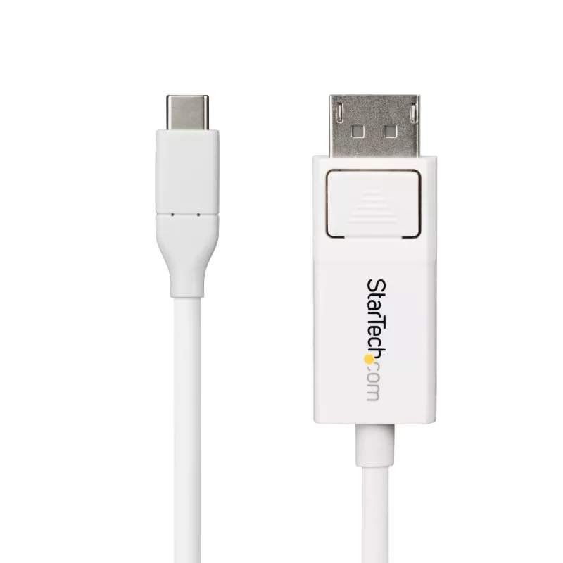 StarTech.com USB-C į DisplayPort 1.2 kabelis, 2m, baltas, dvipusis, 4K 60Hz, suderinamas su Apple MacBook Pro/Air M1 M2 M3 M4, Mac Mini/Studio, Thunderbolt