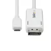 StarTech.com USB-C į DisplayPort 1.2 kabelis, 2m, baltas, dvipusis, 4K 60Hz, suderinamas su Apple MacBook Pro/Air M1 M2 M3 M4, Mac Mini/Studio, Thunderbolt