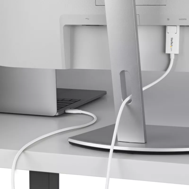 StarTech.com USB-C į DisplayPort 1.2 kabelis, 2m, baltas, dvipusis, 4K 60Hz, suderinamas su Apple MacBook Pro/Air M1 M2 M3 M4, Mac Mini/Studio, Thunderbolt