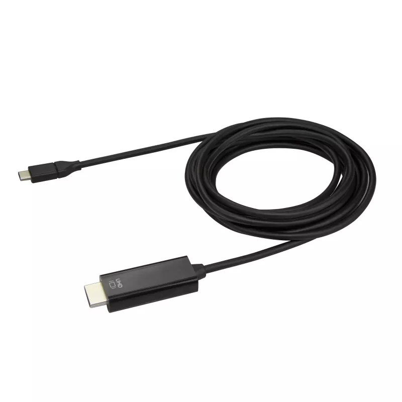StarTech.com 10ft (3m) USB-C į HDMI laidas - 4K 60Hz USB Type-C į HDMI 2.0 vaizdo adapterio laidas - suderinamas su Thunderbolt 3 - nešiojamam kompiuteriui prie HDMI monitoriaus/ekrano - DP 1.2 Alt Mode HBR2 - juodas