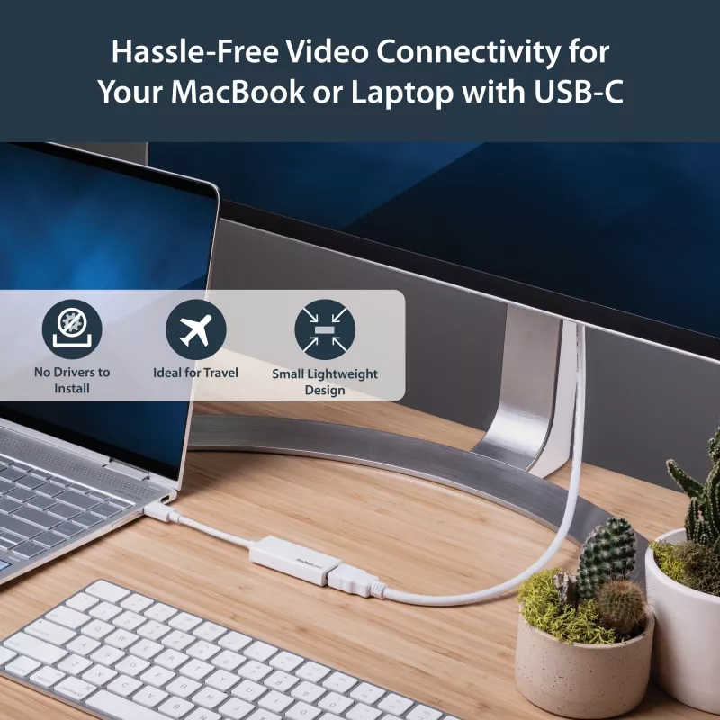 StarTech.com USB-C į HDMI adapteris - Baltas - 4K 60Hz, USB Type-C, HDMI išvestis, 3840 x 2160 pikseliai