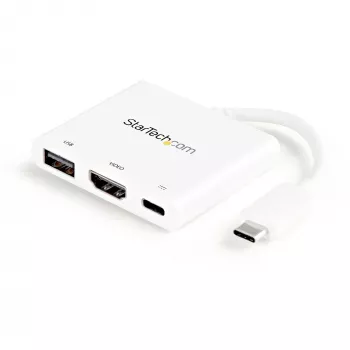 StarTech.com USB-C kelių prievadų adapteris su HDMI, USB 3.0 prievadu ir 60 W PD, baltas