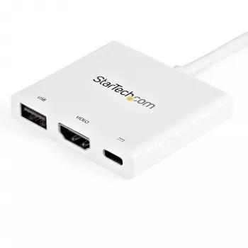 StarTech.com USB-C kelių prievadų adapteris su HDMI, USB 3.0 prievadu ir 60 W PD, baltas