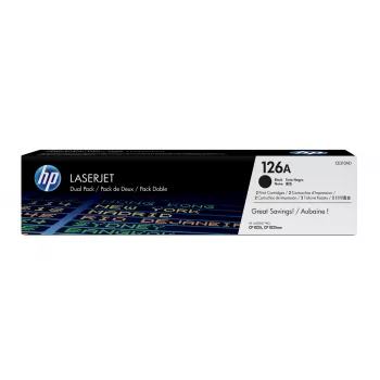 HP 126A 2 vnt. originalūs juodi lazerinio spausdintuvo kasetės, 2400 puslapių, juoda