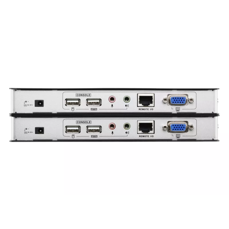 ATEN CE750A USB VGA KVM prailgintuvas su garsu ir RS-232 (200 m), siųstuvas ir imtuvas, laidinis, 200 m, Cat5, 1920 x 1200 pikselių, mygtukai