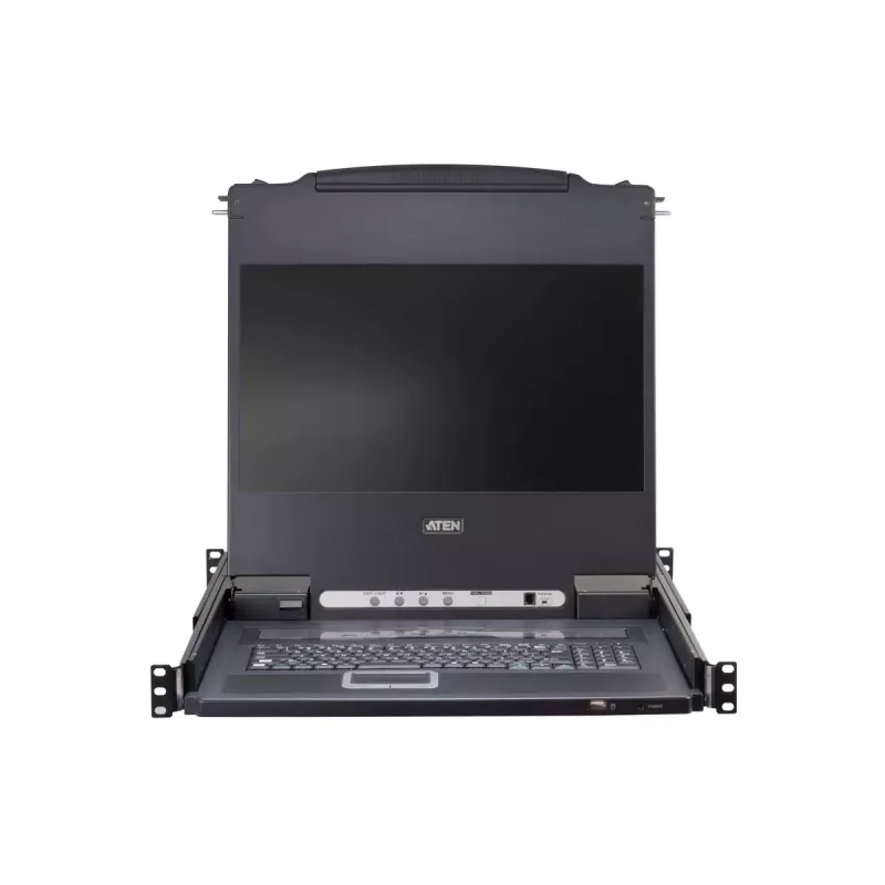 KVM jungiklis ATEN CL5708M montavimui į stelažą, juoda spalva, 1U, 17 colių LCD