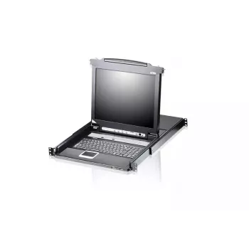 KVM jungiklis ATEN CL5708M montavimui į stelažą, juoda spalva, 1U, 17 colių LCD