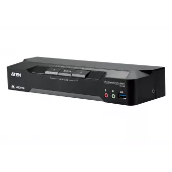 ATEN CM1942 2 prievadų 4K DisplayPort dviejų ekranų mini matricos „Boundless“ KVM jungiklis