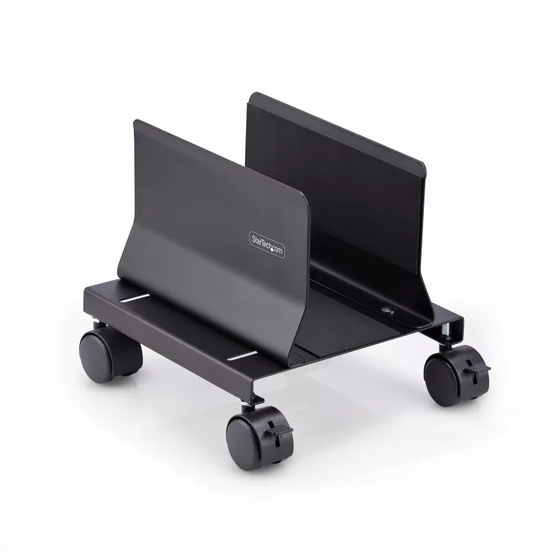 StarTech.com kompiuterio bokšto vežimėlis, mobilus CPU vežimėlis ant ratukų, maks. apkrova 21 kg, reguliuojamas PC korpuso laikiklis, stalvietės stovas, plieninis