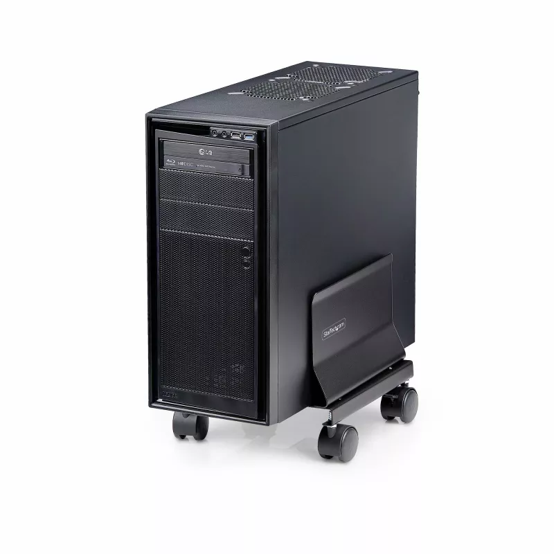 StarTech.com kompiuterio bokšto vežimėlis, mobilus CPU vežimėlis ant ratukų, maks. apkrova 21 kg, reguliuojamas PC korpuso laikiklis, stalvietės stovas, plieninis