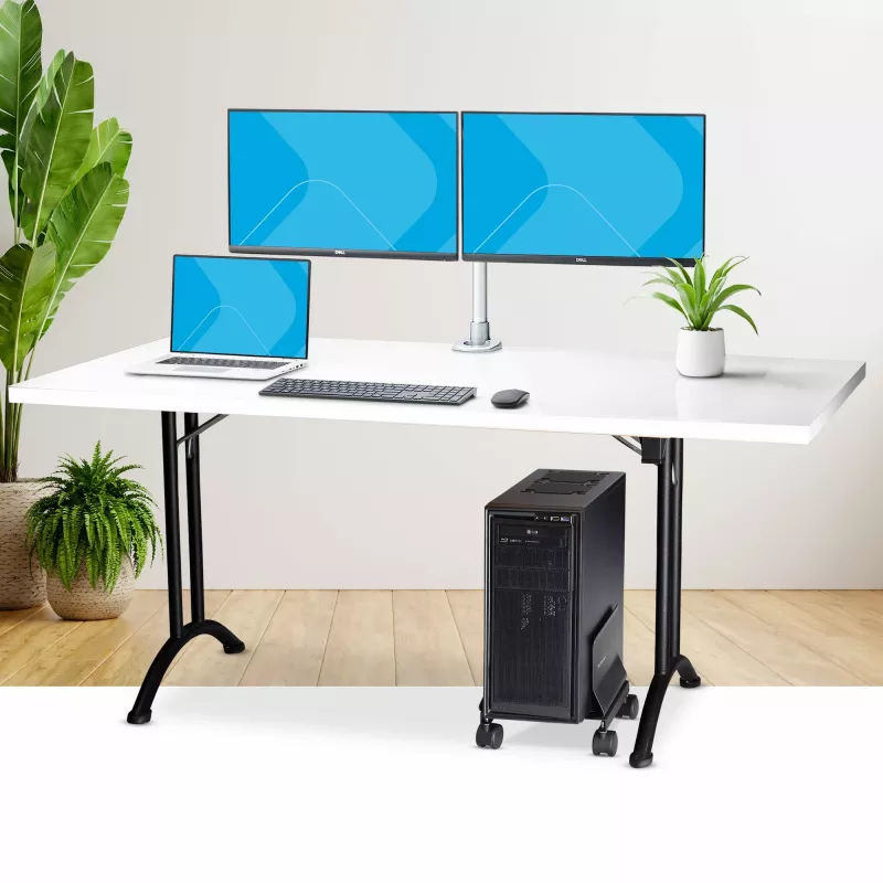 StarTech.com kompiuterio bokšto vežimėlis, mobilus CPU vežimėlis ant ratukų, maks. apkrova 21 kg, reguliuojamas PC korpuso laikiklis, stalvietės stovas, plieninis