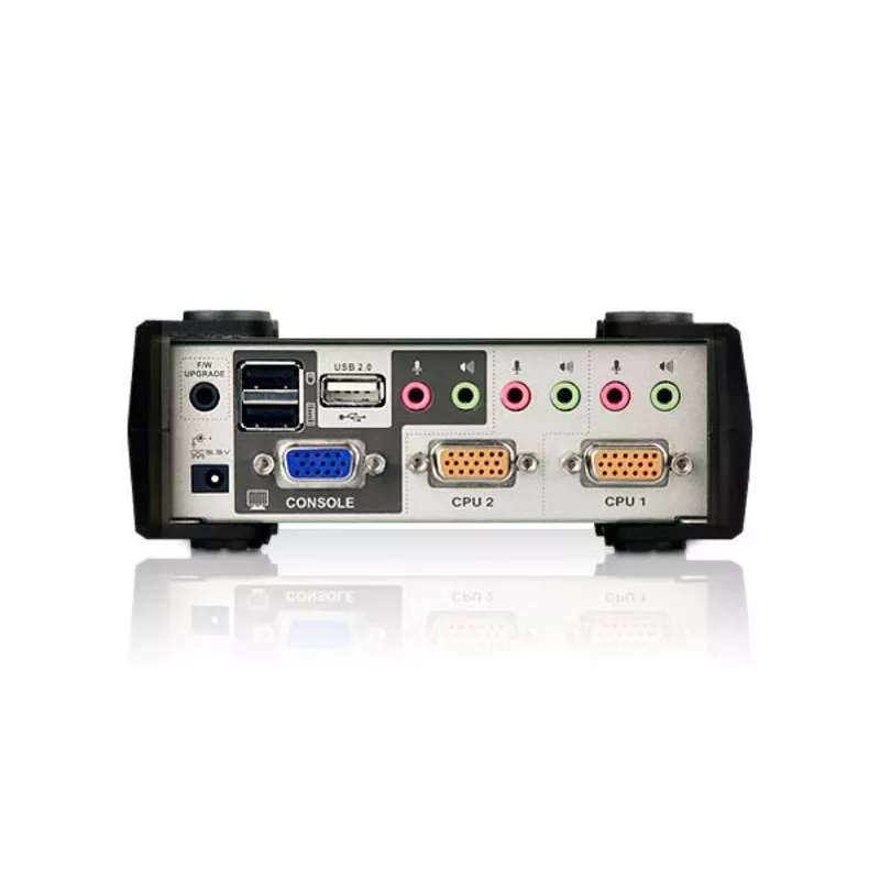 ATEN 2 prievadų USB - PS/2 VGA KVM jungiklis su garsu ir USB 2.0 stebulėle (įskaitant KVM kabelius)