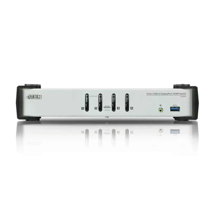 ATEN 4 prievadų USB 3.1 Gen 1 DisplayPort 1.1 KVMP jungiklis su garsiakalbiu (KVM kabeliai įtraukti)