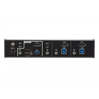 ATEN 3 prievadų USB-C DisplayPort hibridinis KVMP™ jungiklis, 4096 x 2160 pikselių, 4K Ultra HD, 5,78 W, juodas