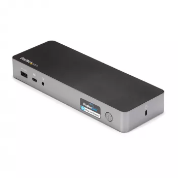 StarTech.com Universali nešiojamojo kompiuterio dokų stotelė, Hibridinė USB-C ir USB-A, Dvigubas 4K DP ir HDMI, 60W PD, Mac / Windows / Chrome OS, 4x USB 5Gbps šakotuvas, GbE