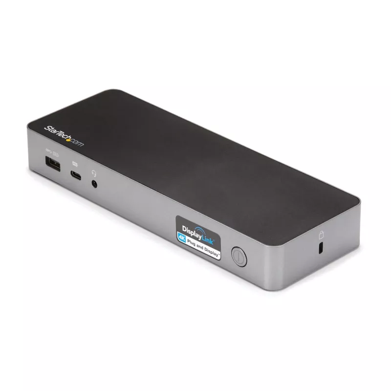 StarTech.com Universali nešiojamojo kompiuterio dokų stotelė, Hibridinė USB-C ir USB-A, Dvigubas 4K DP ir HDMI, 60W PD, Mac / Windows / Chrome OS, 4x USB 5Gbps šakotuvas, GbE