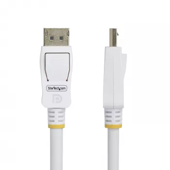 StarTech.com 10ft (3m) Baltas VESA sertifikuotas DisplayPort 1.2 laidas, 4K 60Hz, 21.6Gbps, fiksuojančios DP jungtys, DP 1.2 DisplayPort laidas, DP monitoriaus laidas, M/M